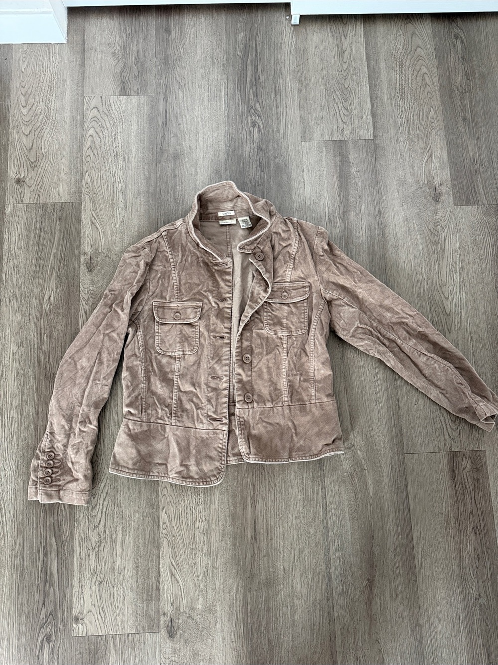St. John's Bay Blush Taupe Button Front Jacket